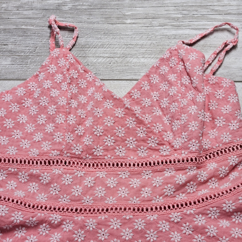 Jun & Ivy Girls Dress Small Pink Cottagecore Floral Embroidered - Picture 5 of 12
